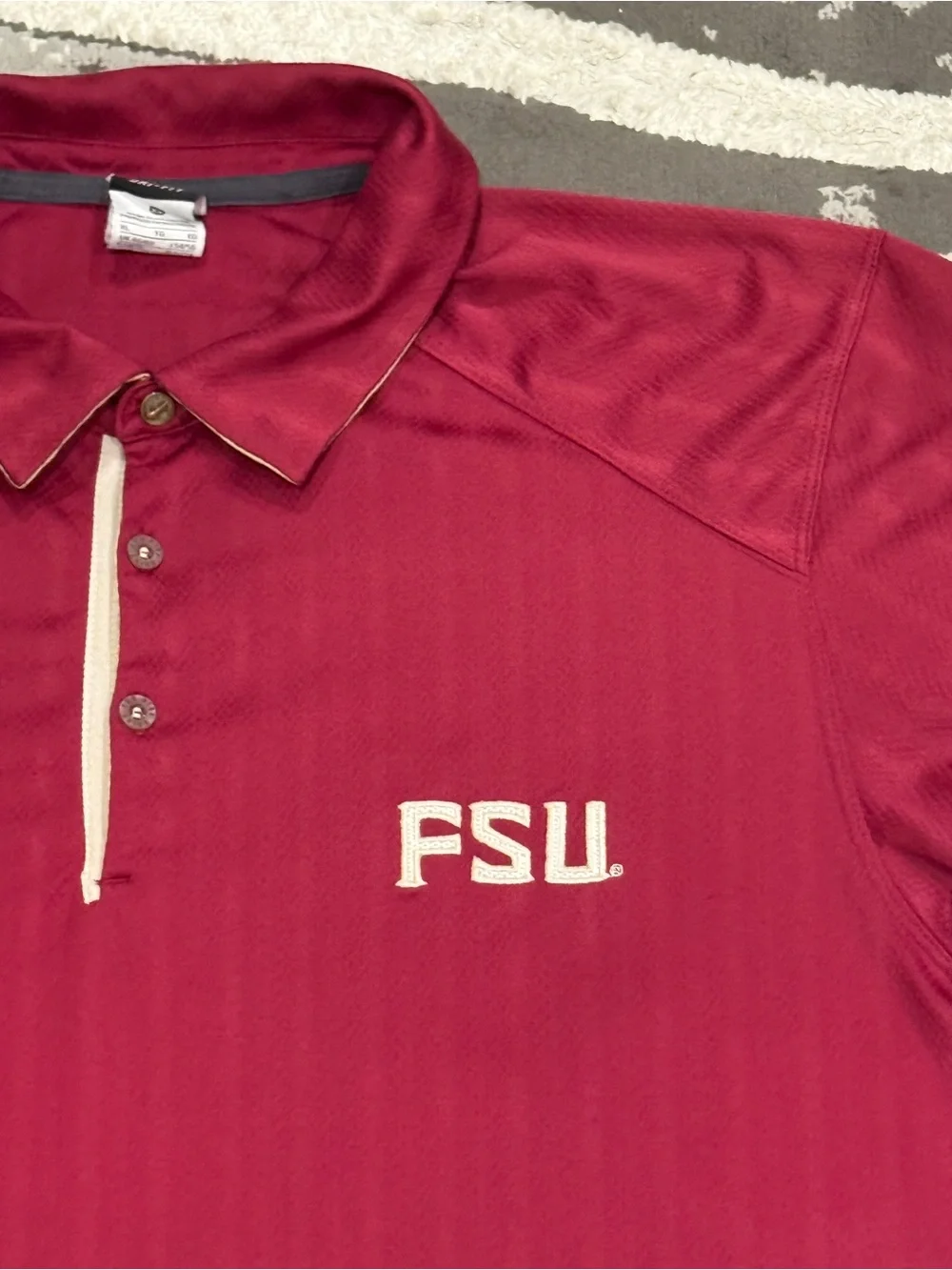 Vtg Nike Florida State Seminoles FSU Red Dri Fit Short Sleeve Polo Shirt Mens XL